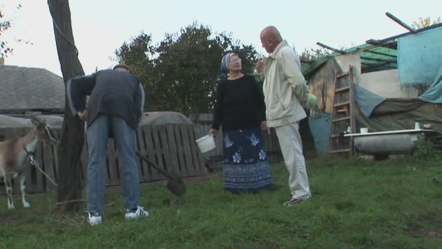 Outdoor sex tape with grandma at a farm